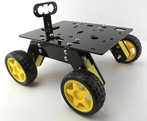 4 Wheel Drive Curious Chassis for DIY Robotics-Black